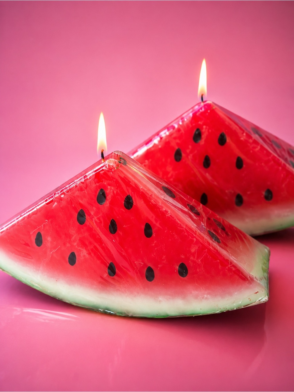 Vintage Watermelon Slice Candles Set of 2 Summer Decor NIB - Picture 2 of 8